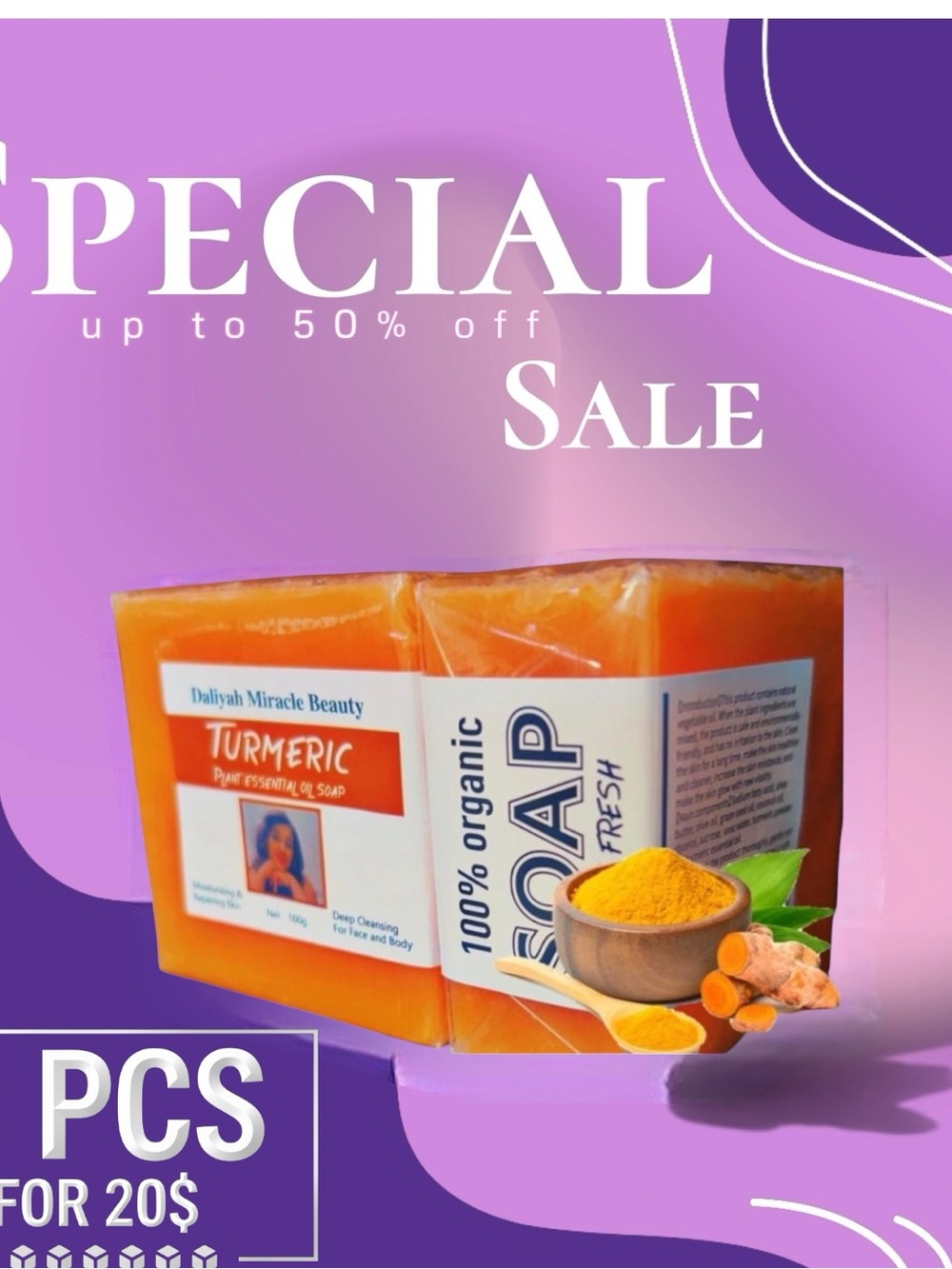 Daliyah Miracle Beauty Turmeric Hand & Body Soap - Orange